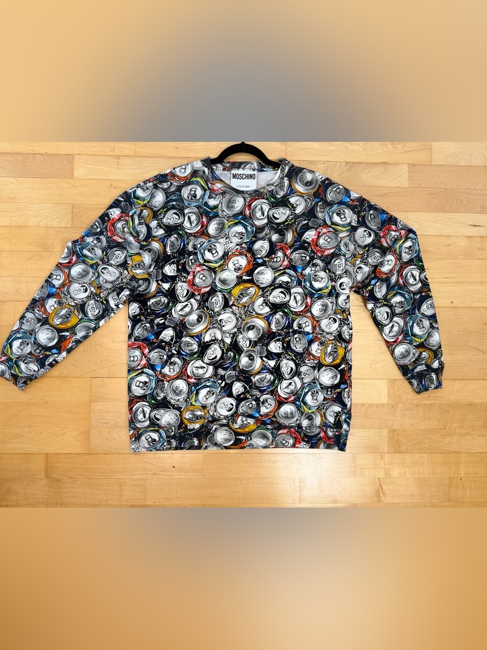 Moschino Couture Jeremy Scott Soda Can Print Oversized Sweatshirt IT 52